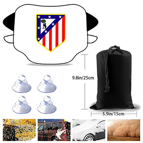 Parasol para Parabrisas de Coche con Logo del Atlético de Madrid, Negro, Talla única