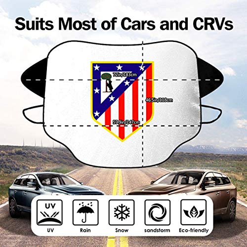 Parasol para Parabrisas de Coche con Logo del Atlético de Madrid, Negro, Talla única