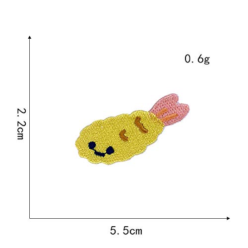 Parche Bordado Donut Salmon Sushi Pequeño Pulpo Alimentos Bordados Miel Melocotón Parches Para Ropa Hierro Ropa Para Niños Apliques Insignia 15 Piezas