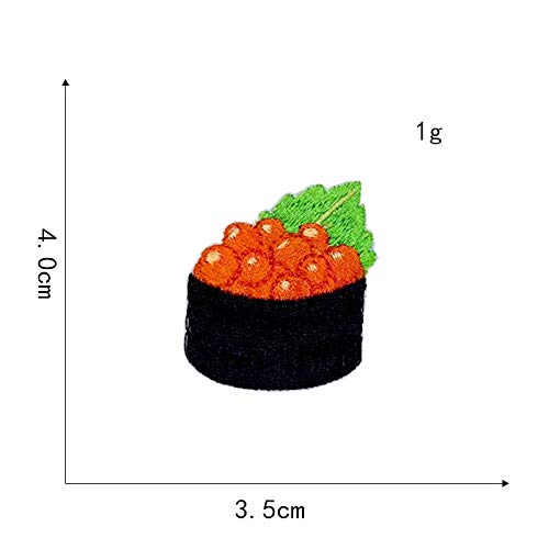 Parche Bordado Donut Salmon Sushi Pequeño Pulpo Alimentos Bordados Miel Melocotón Parches Para Ropa Hierro Ropa Para Niños Apliques Insignia 15 Piezas
