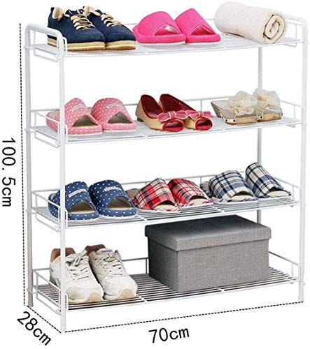 Pared pintura 4-Capa de Hierro del Zapato del Estante Sitio Vida Sencilla Rack de Almacenamiento Taburete Cambiar Zapatos