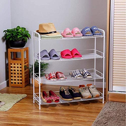 Pared pintura 4-Capa de Hierro del Zapato del Estante Sitio Vida Sencilla Rack de Almacenamiento Taburete Cambiar Zapatos