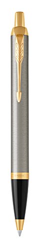 Parker IM - Bolígrafo, Blíster Paquete, color Acero (Brushed Metal Golden trim)