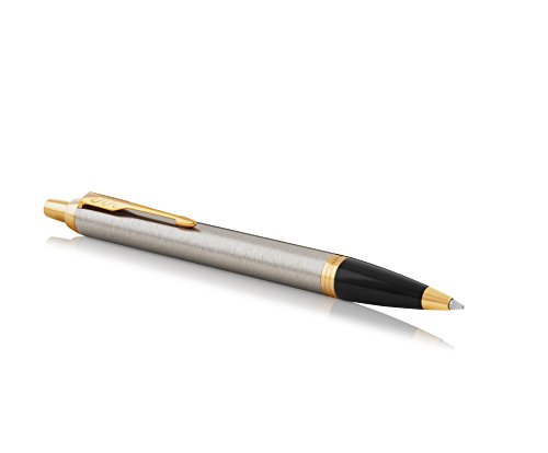 Parker IM - Bolígrafo, Blíster Paquete, color Acero (Brushed Metal Golden trim)