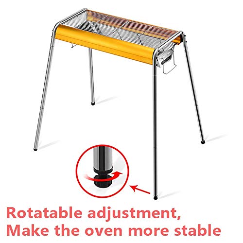 Parrillas de Barbacoa al Aire Libre Carbón de leña Parrillas de carbón portátiles Altura Plegable al Aire Libre Ajustable 43 u 82 cm Gran ventilación Tanque de carbón de extracción Lateral 2