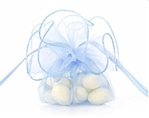Partydeco CF 20 Bolsas de Organza Celeste.