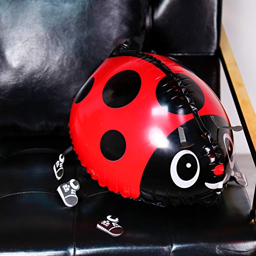 PartyWoo Ladybug Fiesta Globos, Globos Ladybug 39 Piezas Globos Rojos Globos Lunares Globos Negros y Globos Aluminio Globos Caminar para Ladybug Fiesta, Fiesta Cumpleaños, Bautismo Niña