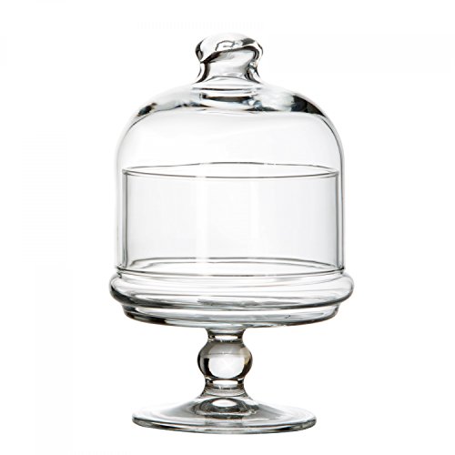 Pasabahce Patisserie Mini de Cristal con campana, pequeño soporte para tarta redondo, diámetro 115 mm, H 185 mm, plato para servir (en la base, rellenable, para Bombones y Pasteles