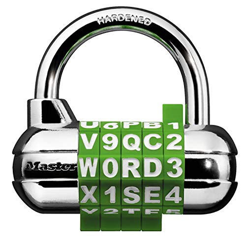 Password Plus Combination Lock, Hardened Steel Shackle, 2 1/2'' Wide, Silver, Sold as 1 Each