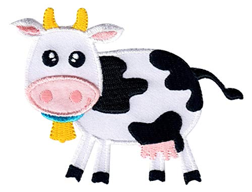 PatchMommy Vaca Parche Termoadhesivo Parche Bordado para Ropa - Parches Infantiles y Apliques para Niños