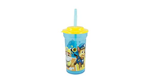 Patrulla Canina 9995, Vaso con caña Grils, Skye, Everest, 460 ml, Producto de plático Libre BPA