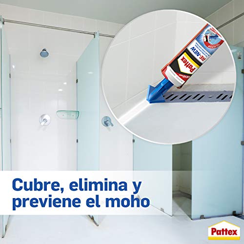 Pattex RE-NEW en cartucho, silicona blanca para sanitarios, blanqueador de juntas para baños, sellador universal impermeable con triple resistencia al moho, 1 x 280 ml