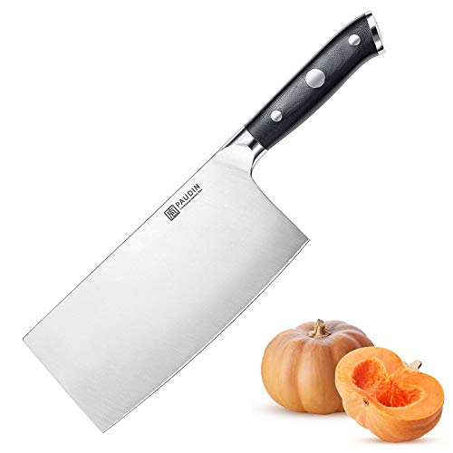 PAUDIN - Cuchillo chino de 17 cm afilado de acero HC con mango G10, resistente al óxido y al desgaste, fácil de limpiar