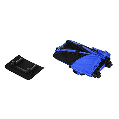 PawHut Transportin Carrito Perro 2 en 1 Mochila Carrito 36x30x49 cm Mascotas Perro Gato Azul