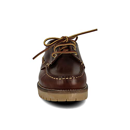 PAYMA - Zapatos Náuticos Timber de Piel Seahorse Engrasada 3-Ojales. Piso Caramelo, Negro o Goma Track. Cierre Cordones o Velcro. Colores Marrón, Azul o Negro