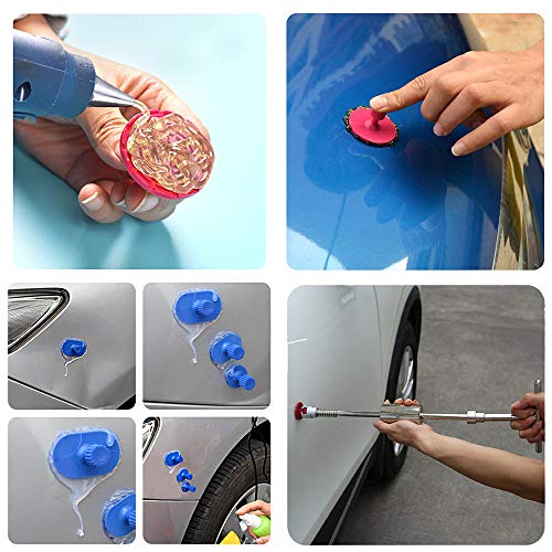 PDR kit abolladuras coche, Herramientas de Reparación de Abolladuras de Automóviles Sin Pintura, Extractor de Abolladuras 2 en 1, Remoción de Abolladuras, Daños Ocasionados por Granizo