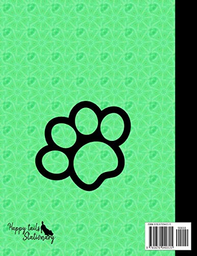 Peace Love Rescue: Sketchbook 8.5 x 11 Blank Paper 100 Pages Notebook For Drawing Art Journal Chocolate Labrador Retriever Rescue Dog Green Cover