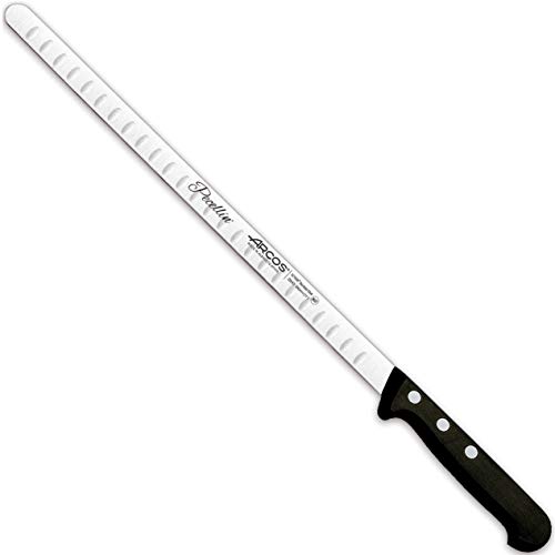 PECELLÍN Cuchillo Jamonero con Hoja Flexible de 290mm Alveolados Acero Inoxidable NITRUM Proteccion Bacteriana Bactiproff Silver mango de Polioximetileno