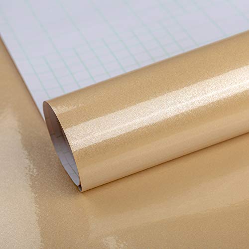 Pegatina Fondo de pantalla de champán Papel de contacto con purpurina dorada vinilo adhesivo adhesivo para muebles para puertas de armarios de cocina Papel pintado impermeable de cocina