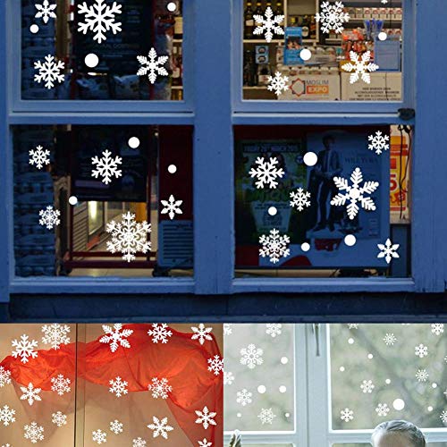 Pegatinas de copo de nieve navideño, muñeco de nieve Elk