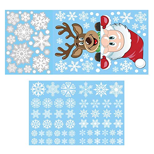 Pegatinas de copo de nieve navideño, muñeco de nieve Elk