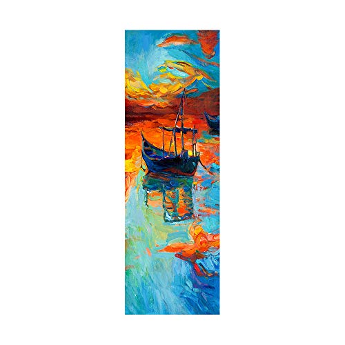 Pegatinas de pared 3D Pintura Al Óleo Paisaje Autoadhesivo Vinilo Nevera Pegatinas Cubierta Mural Etiqueta de La Puerta del refrigerador Cocina Decoración para el hogar 60x180 cm