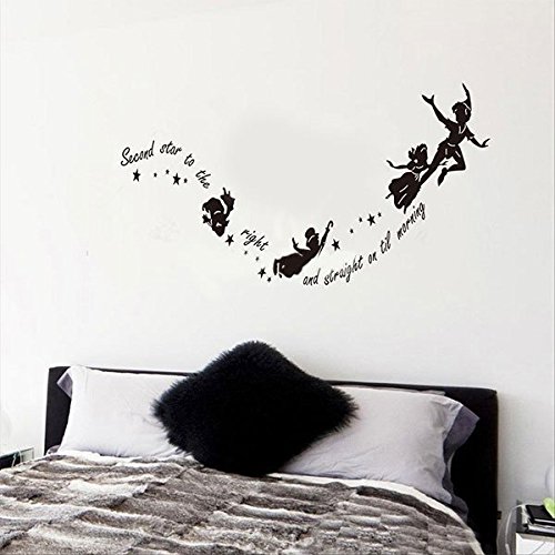 Pegatinas de pared, Peter Pan Pegatina de pared Tinkerbell Star Diy Pvc Tatuajes de pared Kids Room Nursery Mural