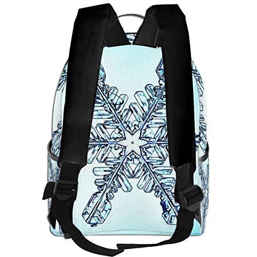 PEIGJH Mochilas Escolares Bolsa Daypack Mochila Tipo Casual para Niños y Niñas para Portátiles y Netbooks Copo de Nieve de Cristal de Hielo Azul Nieve