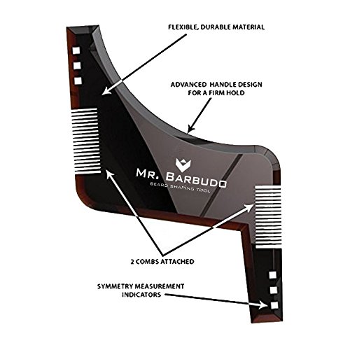 Peine Barba Plantilla Guia para Hombre Talla única Afeitado de Mr. Barbudo
