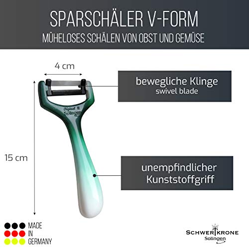 Pelador de Solingen/cuchillo de cortar/rallador – para pelar espárragos, patatas, verduras, pepinos – para diestros y zurdos