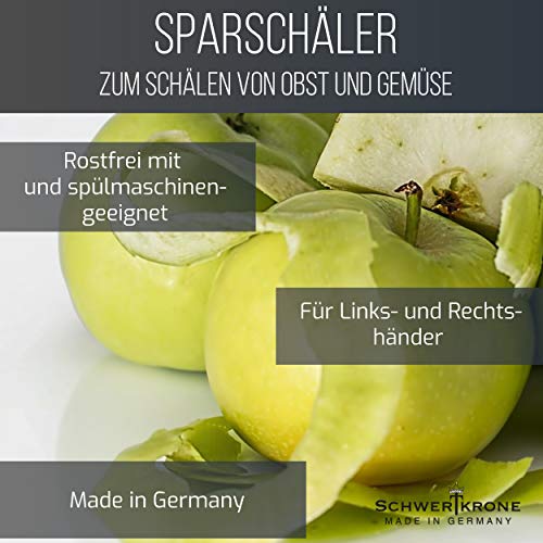 Pelador de Solingen/cuchillo de cortar/rallador – para pelar espárragos, patatas, verduras, pepinos – para diestros y zurdos