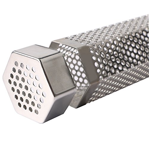 Pellet Smoker Tube Stainless Steel 12 "Plus Free Tube Brush - Mejora los sabores de las carnes a la brasa y las verduras Funciona con cualquier Eléctrico, Gas, Infrarrojo, Parrilla de carbón