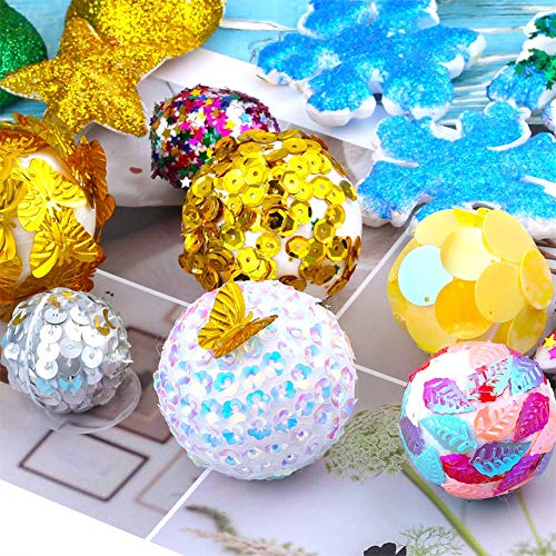 Pelotas de espuma para manualidades, bebester, 83 piezas de bolas de poliestireno para manualidades, bolas de espuma blancas, 6 tamaños, para manualidades, decoración de bodas, modelado de ciencias