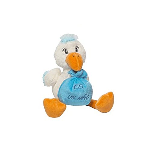 Peluche Cigueña"ES UN NIÑO AZUL" - Peluches Bebés, Recién Nacidos, Niños. Recuerdos y Detalles originales para Bautizos