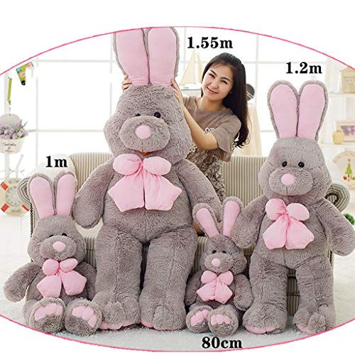 Peluches Animal Decoraciones para El Hogar Muñeca De Conejo Lindo Casa Almohada Regalo De Cumpleaños (Color : Gray, Size : 120cm)