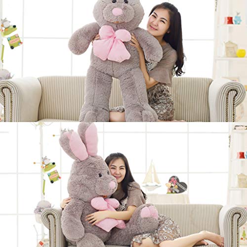 Peluches Animal Decoraciones para El Hogar Muñeca De Conejo Lindo Casa Almohada Regalo De Cumpleaños (Color : Gray, Size : 120cm)
