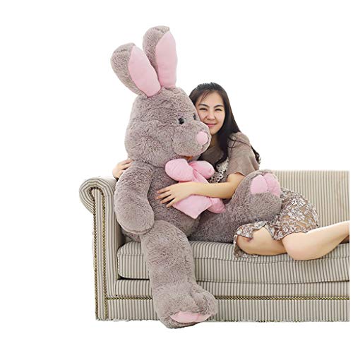 Peluches Animal Decoraciones para El Hogar Muñeca De Conejo Lindo Casa Almohada Regalo De Cumpleaños (Color : Gray, Size : 120cm)