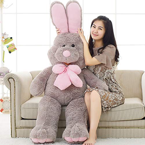 Peluches Animal Decoraciones para El Hogar Muñeca De Conejo Lindo Casa Almohada Regalo De Cumpleaños (Color : Gray, Size : 120cm)