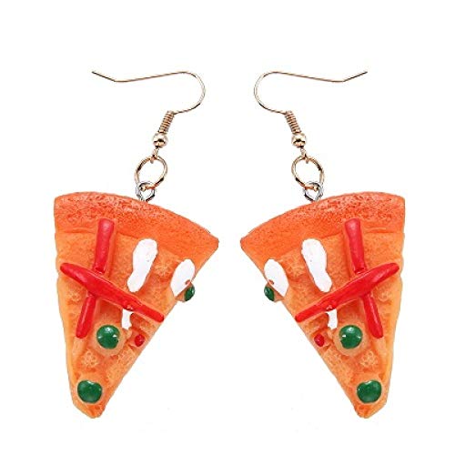 Pendientes Mujer, Vintage Rosa Pizza Roja Aderezo para Ensaladas Acrílico Interesante Personalidad Linda Encanto del Partido Cuelga Anillo Colgante Pendientes para Hombres Damas Niña Regalos