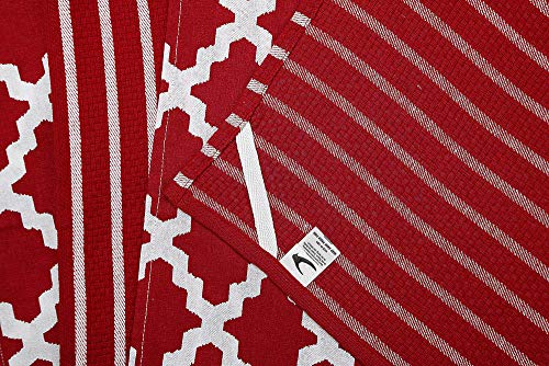 Penguin Home 3050 Juego de 5 Toallas de té 100% algodón-Suave-Duradero-Diseño Elegante en Rojo con múltiples Patrones-Lavable a máquina-65 x 45 cm, Paquete de 5, 5 Pack