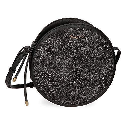 Pepe Jeans Claire Bolso Redondo, 24 cm, Negro