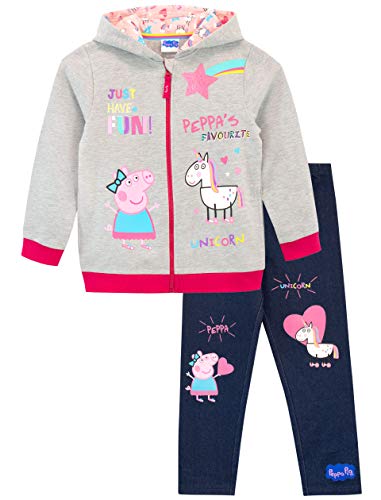 Peppa Pig Conjunto de Sudadera con Capucha y Leggings para Niñas Unicornio Multicolor 7-8 Años
