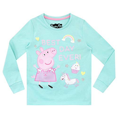 Peppa Pig Pijamas de Manga Larga para niñas Unicornio Ajuste Ceñido Multicolor 7-8 Años