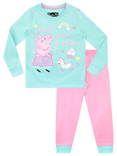 Peppa Pig Pijamas de Manga Larga para niñas Unicornio Ajuste Ceñido Multicolor 7-8 Años