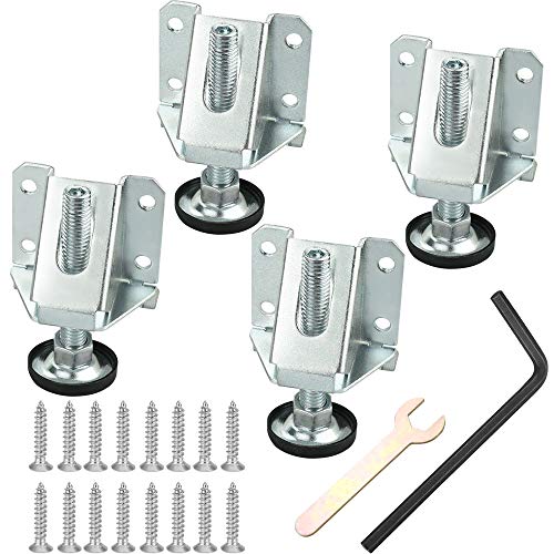 PERFETSELL 4 Pcs Nivelador de Muebles de Madera Ajustable Pies Niveladores para Mesas Patas Niveladoras Roscadas Patas de Nivelación Patas para Mesas Muebles Estanterías Maquinas (M10 x 75mm)