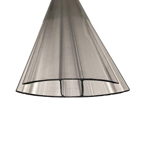 Perfil en Forma de H, Junta para Union de Placas de Policarbonato Alveolar de 8mm. Transparente. Longitud 190 cm.