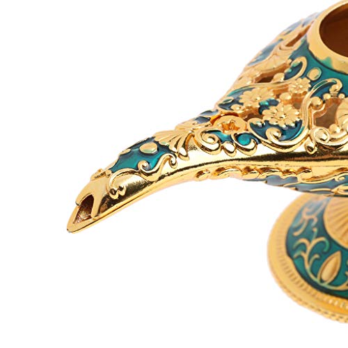 perfk Lámpara Clásica de Aladdin de Metal Decorativos Herramientas Industrial Suministro de Máquinas - Azul dorado