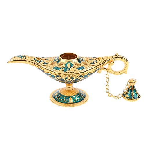 perfk Lámpara Clásica de Aladdin de Metal Decorativos Herramientas Industrial Suministro de Máquinas - Azul dorado