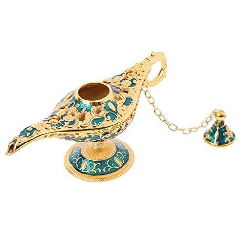 perfk Lámpara Clásica de Aladdin de Metal Decorativos Herramientas Industrial Suministro de Máquinas - Azul dorado