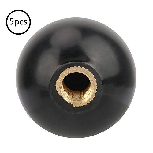 Perilla de Palanca de Bola, 5 Unids M10 * 35 Baquelita de Bola Redonda Palanca Manual Palanca Orificio Roscado Cobre Núcleo Negro para Máquinas Herramientas Aplicables